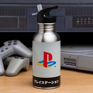 Metallic Water Bottle with Straw 500ml PLAYSTATION Heritage