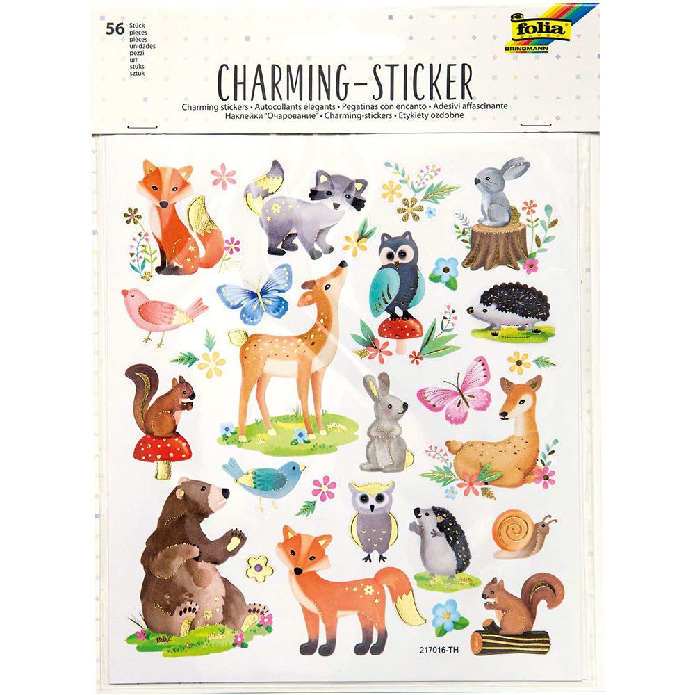 Σετ 56 Charming Stickers, 2 Φύλλα 15Χ17εκ WOODLAND