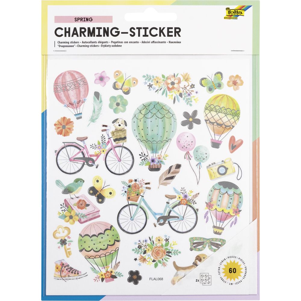 Set 60 Charming Stickers, 2 sheets 15Χ17cm SPRING