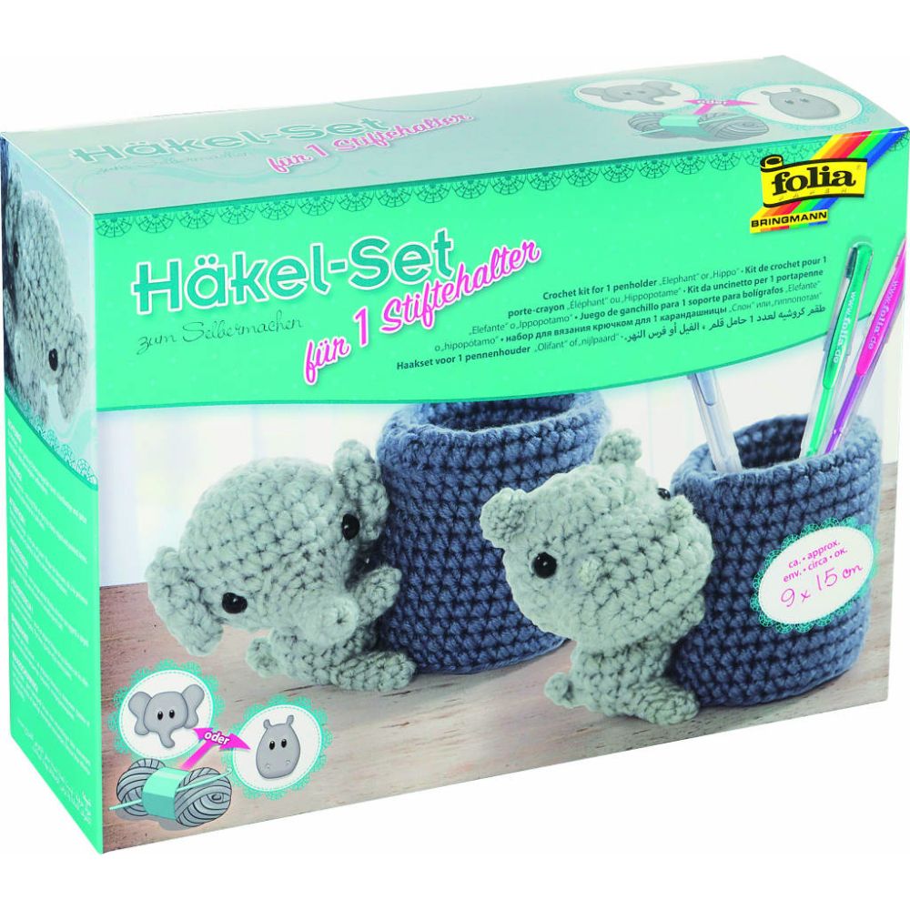 Crochet Set, 2 patterns to follow, Elephant/Hippo