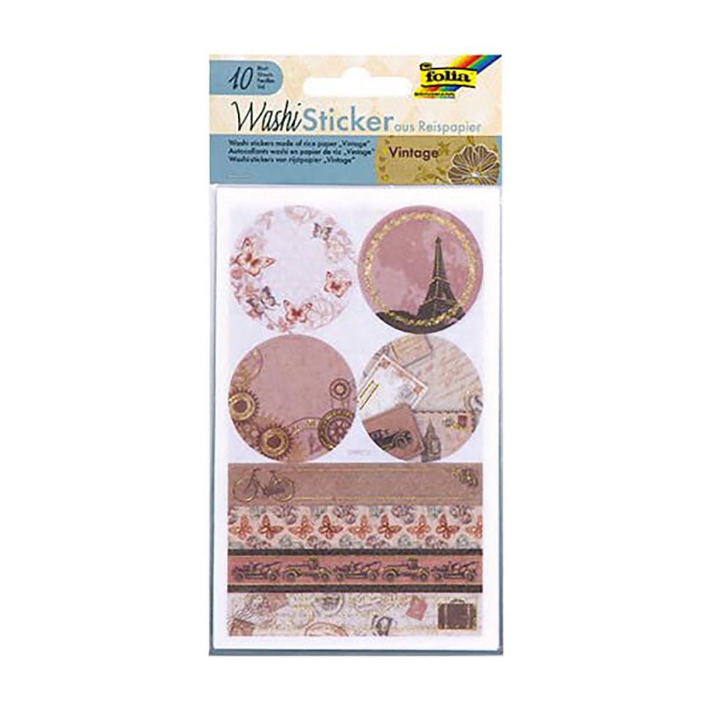 Washi Stickers, 10 sheets 10X15cm VINTAGE