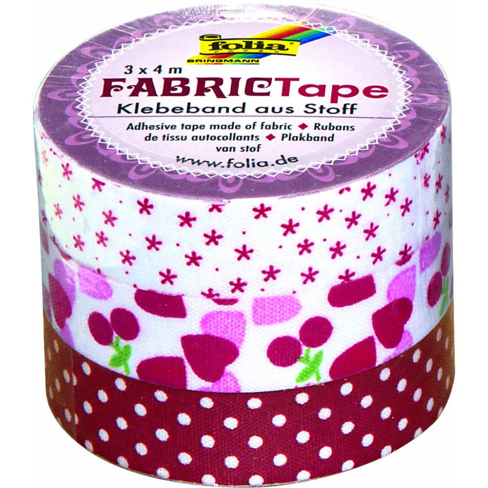 Fabric Adhesive Tapes, 3pcs set, red