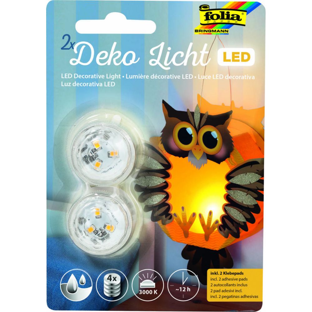 LED Deco Lights Set of 2 pcs + 4 Batteries