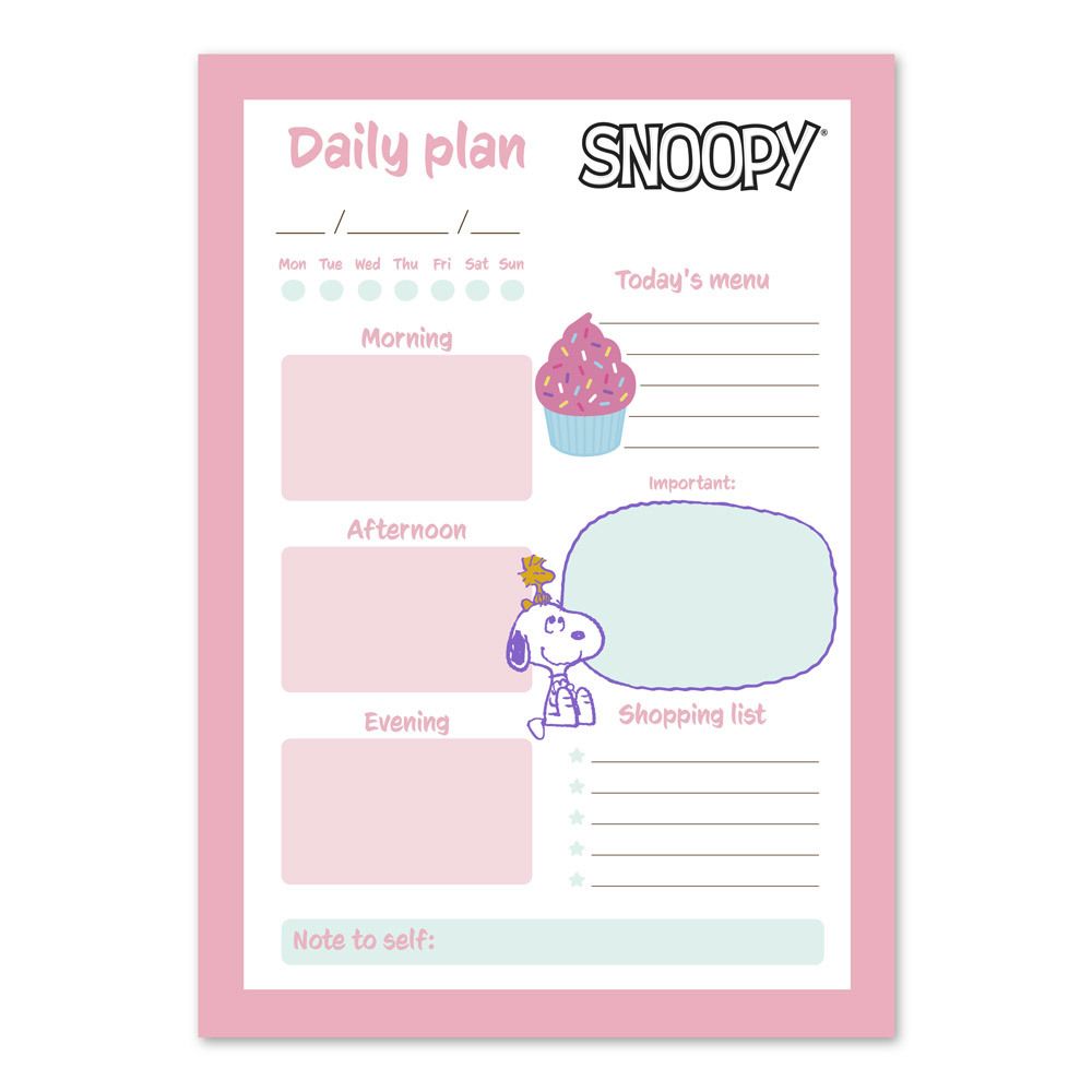 Daily To do list Α5 54 Sheets SNOOPY 2
