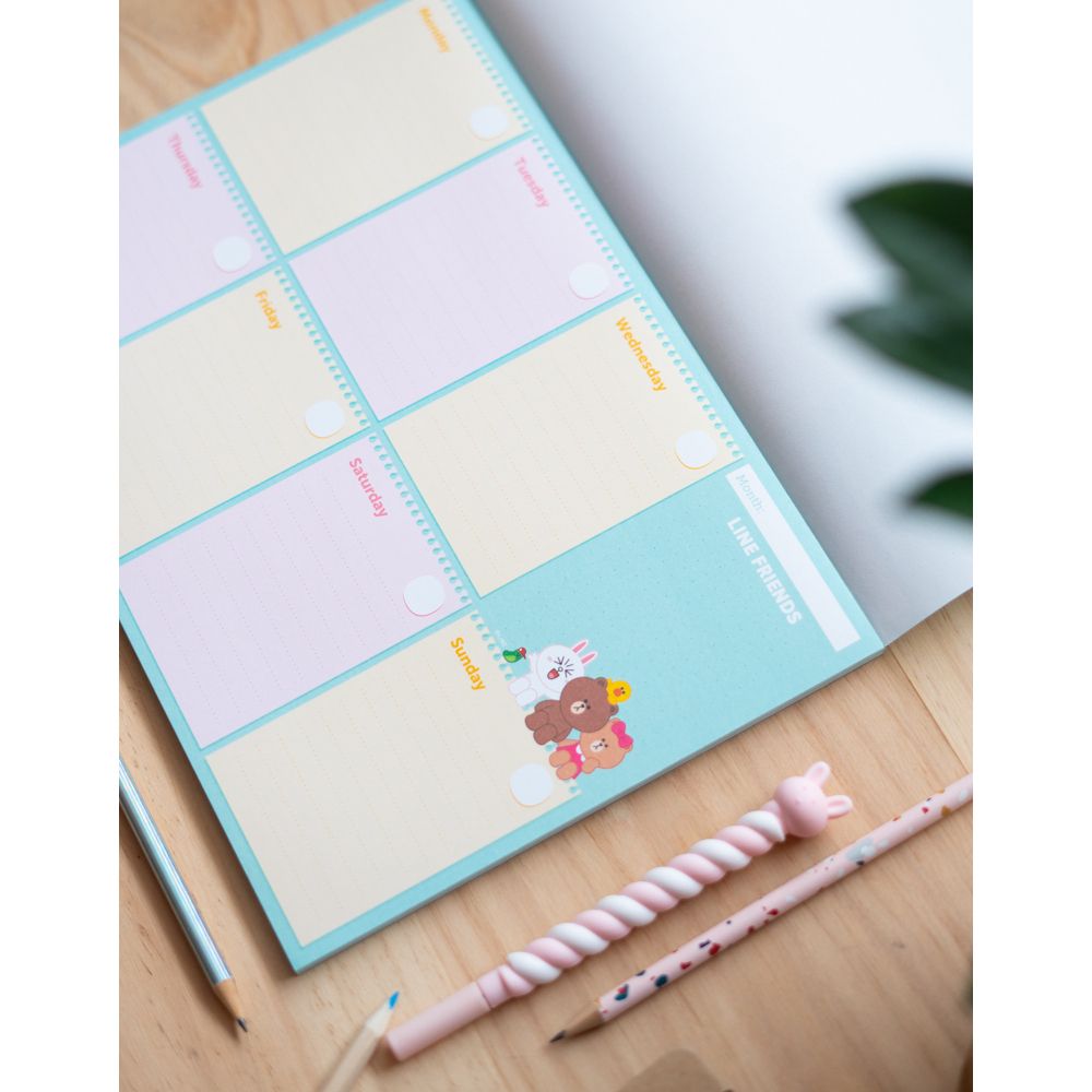 Weekly Planner Notepad A4/21Χ29 cm LINE FRIENDS