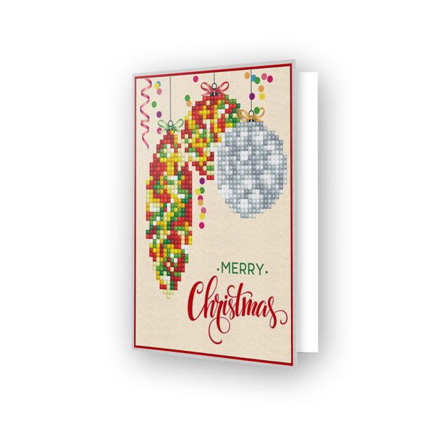 Diamond Dotz Ευχετήρια Κάρτα Merry Christmas Baubles Trad