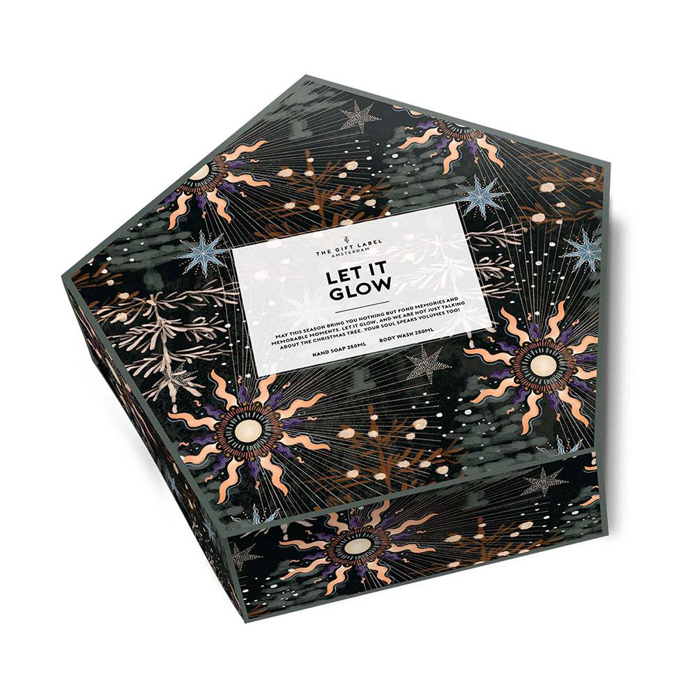 Xmas Pentagonal Gift Box for her - Let It Glow (H.soap & B.Wash * 250ml)