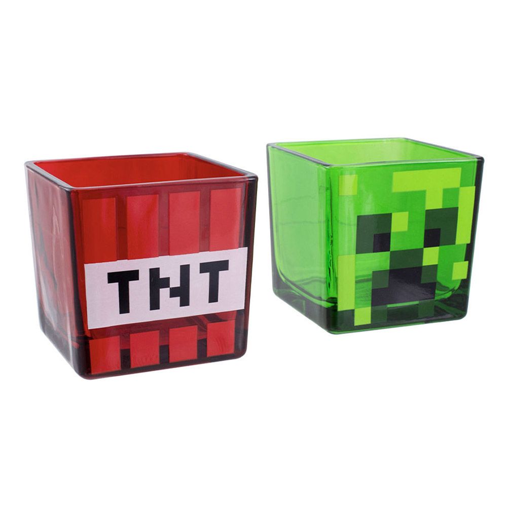 Glass Tumblers MINECRAFT Creeper and TNT