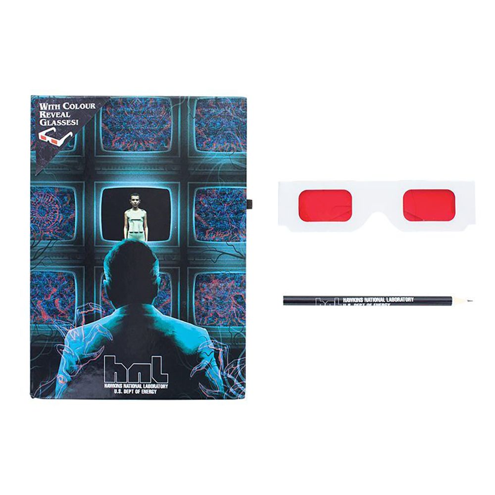 Notebook A5 with Pencil and Colour Change Glasses STRANGER THINGS Hawkins Lab