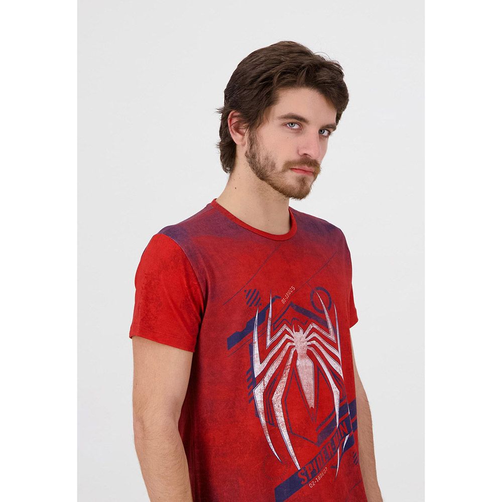 Men's Short Sleeved Acid Wash T-Shirt MARVEL Spiderman